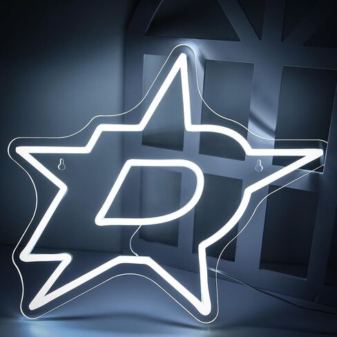 Ice Hockey Neon Sign,Dallas Hockey Team,Hockey LED Sign,Sport Neon Lights,Hockey Light, Hockey Club Decor,Hockey Gifts for Boys,Man,Hockey Fans,Size 16.5 * 14.2 inches(XD103) in Saudi Arabia