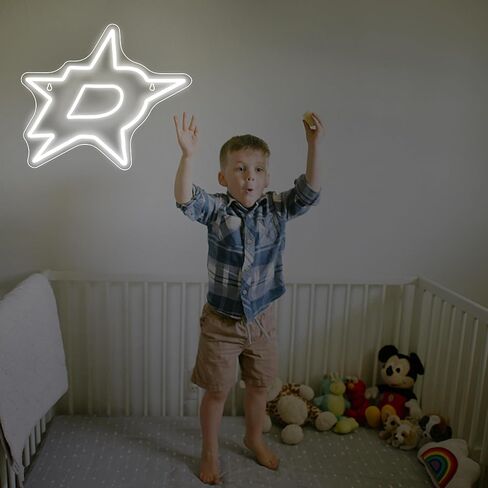 Ice Hockey Neon Sign,Dallas Hockey Team,Hockey LED Sign,Sport Neon Lights,Hockey Light, Hockey Club Decor,Hockey Gifts for Boys,Man,Hockey Fans,Size 16.5 * 14.2 inches(XD103) in Saudi Arabia