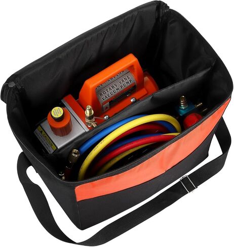 مضخة تفريغ 110 فولت 4CFM ومجموعة أدوات قياس متعددة التيار المتردد R134a، تصميم محمول مريح، قياس دقيق، مع كاشف للتسرب وحقيبة حمل لصيانة نظام التدفئة والتهوية وتكييف الهواء (HVAC) in Kuwait