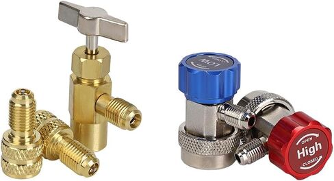 مضخة تفريغ 110 فولت 4CFM ومجموعة أدوات قياس متعددة التيار المتردد R134a، تصميم محمول مريح، قياس دقيق، مع كاشف للتسرب وحقيبة حمل لصيانة نظام التدفئة والتهوية وتكييف الهواء (HVAC) in Kuwait