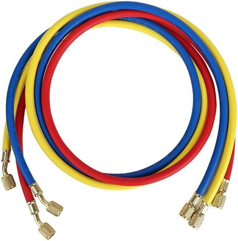 مضخة تفريغ 110 فولت 4CFM ومجموعة أدوات قياس متعددة التيار المتردد R134a، تصميم محمول مريح، قياس دقيق، مع كاشف للتسرب وحقيبة حمل لصيانة نظام التدفئة والتهوية وتكييف الهواء (HVAC) in Kuwait