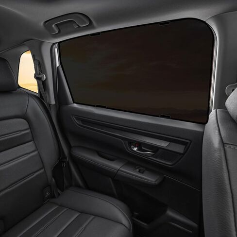 قطعتان من ظلال النوافذ الجانبية للسيارة 2023 Honda CRV 2024 C-RV ظلال نافذة الركاب الخلفية، حاجز ظل الشمس، غطاء النافذة الملتصق، غطاء ستائر الخصوصية للنافذة، أسود in Saudi Arabia