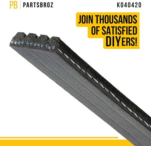 K040420 Micro-V Serpentine Drive Belt - Compatible with Gates Continental Bando ACDelco Masterpro Goodyear - Replaces 141-1453, 146-041070, 14-0678-6, K4204, JK4-426, 4K420, 205059, 420K4, 4PVK1065 in Kuwait