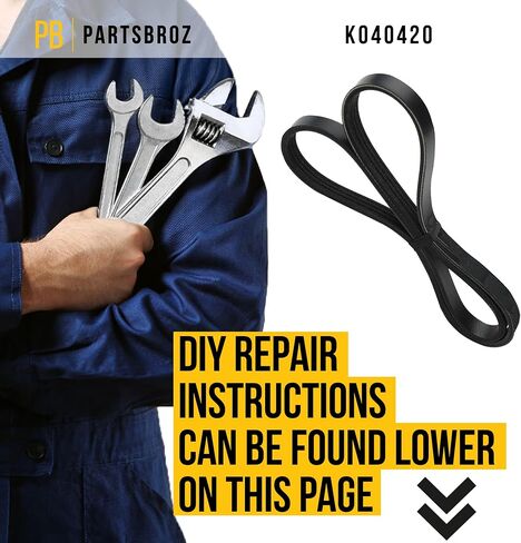 K040420 Micro-V Serpentine Drive Belt - Compatible with Gates Continental Bando ACDelco Masterpro Goodyear - Replaces 141-1453, 146-041070, 14-0678-6, K4204, JK4-426, 4K420, 205059, 420K4, 4PVK1065 in Kuwait