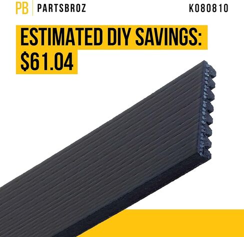 K040420 Micro-V Serpentine Drive Belt - Compatible with Gates Continental Bando ACDelco Masterpro Goodyear - Replaces 141-1453, 146-041070, 14-0678-6, K4204, JK4-426, 4K420, 205059, 420K4, 4PVK1065 in Kuwait