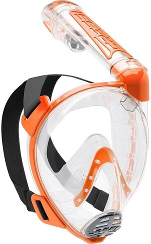Cressi Adult Snorkeling Full-Face Snorkel Mask & Adjustable Fins Kit - Wide Clear View, Anti-Fog System - Easy Breathing - Short Fins - Ideal for Traveling - Duke & Bonete: designed in Italy in Saudi Arabia