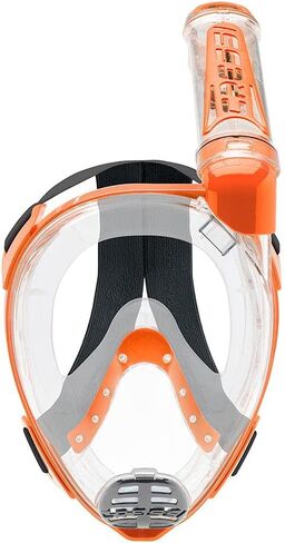 Cressi Adult Snorkeling Full-Face Snorkel Mask & Adjustable Fins Kit - Wide Clear View, Anti-Fog System - Easy Breathing - Short Fins - Ideal for Traveling - Duke & Bonete: designed in Italy in Saudi Arabia