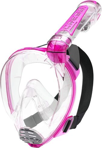 Cressi Adult Snorkeling Full-Face Snorkel Mask & Adjustable Fins Kit - Wide Clear View, Anti-Fog System - Easy Breathing - Short Fins - Ideal for Traveling - Duke & Bonete: designed in Italy in Saudi Arabia