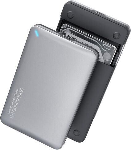 2.5 inch Hard Drive Enclosure - External Hard Drive Enclosure for 2.5" SATA SSD HDD Aluminum SATA to USB C Adapter SSD Enclosure USB 3.1 Gen 2 Support UASP SATA III in Kuwait