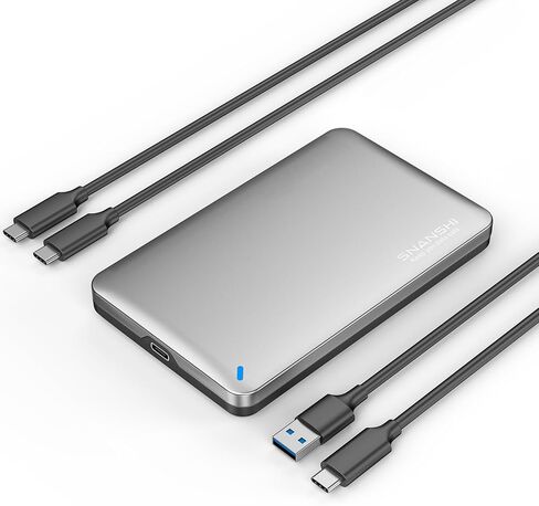 2.5 inch Hard Drive Enclosure - External Hard Drive Enclosure for 2.5" SATA SSD HDD Aluminum SATA to USB C Adapter SSD Enclosure USB 3.1 Gen 2 Support UASP SATA III in Kuwait