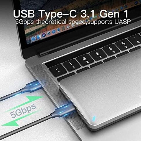2.5 inch Hard Drive Enclosure - External Hard Drive Enclosure for 2.5" SATA SSD HDD Aluminum SATA to USB C Adapter SSD Enclosure USB 3.1 Gen 2 Support UASP SATA III in Kuwait