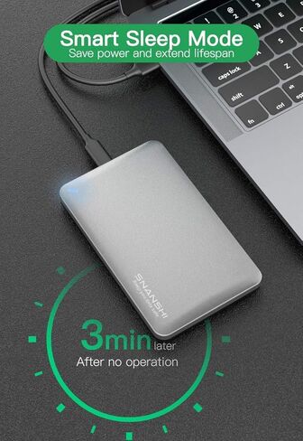 2.5 inch Hard Drive Enclosure - External Hard Drive Enclosure for 2.5" SATA SSD HDD Aluminum SATA to USB C Adapter SSD Enclosure USB 3.1 Gen 2 Support UASP SATA III in Kuwait