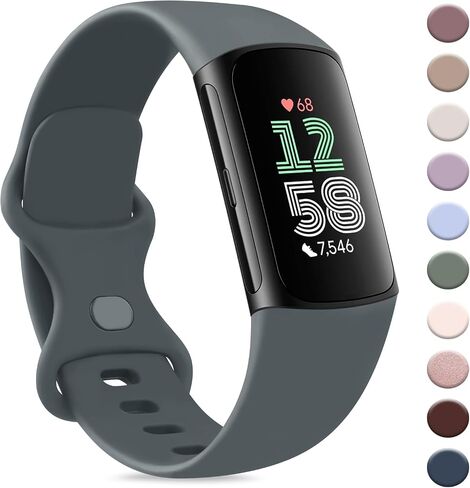 AK Sport Band Compatible with Fitbit Charge 6 Bands/Fitbit Charge 5 Bands Women Men, Classic Soft Replacement Straps Wristbands for Fitbit Charge 6/5 Advanced Fitness & Health Tracker in Saudi Arabia