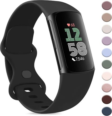 AK Sport Band Compatible with Fitbit Charge 6 Bands/Fitbit Charge 5 Bands Women Men, Classic Soft Replacement Straps Wristbands for Fitbit Charge 6/5 Advanced Fitness & Health Tracker in Saudi Arabia