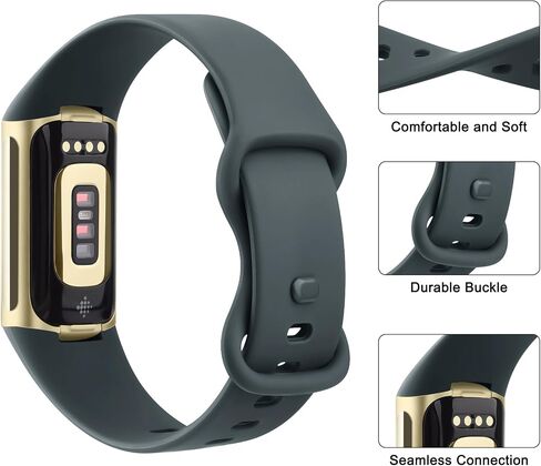 AK Sport Band Compatible with Fitbit Charge 6 Bands/Fitbit Charge 5 Bands Women Men, Classic Soft Replacement Straps Wristbands for Fitbit Charge 6/5 Advanced Fitness & Health Tracker in Saudi Arabia