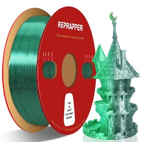 Reprapper Tri Color PLA Filament,Coextrusion PLA 1.75mm for 3D Printer, Multicolor Like Dual Color Rainbow 1kg PLA, 2.2lbs, Silk PLA Red/Gold/Blue