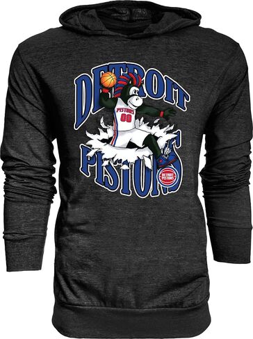 Blue 84 Unisex Kid's NBA Officially Licensed Youth Tri-Blend Hooded Long Sleeve T-Shirt Slam Mascot Black in Saudi Arabia