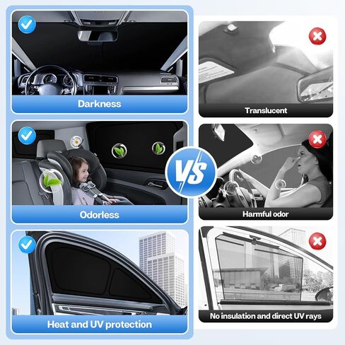 T TGBROS Window Sunshade مخصص مناسب لـ 2021-2023 2024 Nissan Rogue Accessories الزجاج الأمامي الخلفي للنافذة الجانبية مجموعة كاملة من ظلال الشمس للسيارة كتل الأشعة فوق البنفسجية تحافظ على برودة سيارتك وقابلة للطي 8 قطع in Saudi Arabia