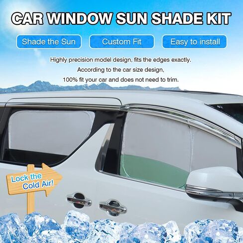 T TGBROS Window Sunshade مخصص مناسب لـ 2021-2023 2024 Nissan Rogue Accessories الزجاج الأمامي الخلفي للنافذة الجانبية مجموعة كاملة من ظلال الشمس للسيارة كتل الأشعة فوق البنفسجية تحافظ على برودة سيارتك وقابلة للطي 8 قطع in Kuwait