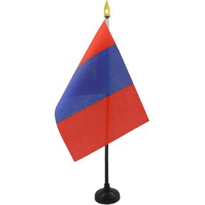 AZ FLAG Mongolia Table Flag 4'' x 6'' - Mongolian Desk Flag 15 x 10 cm - Golden Spear top