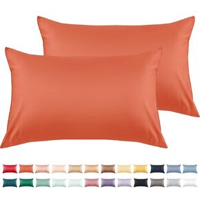 100% Cotton Toddler Pillowcase Set of 2, 600 Thread Count 13x18 Toddler Pillowcases Soft & Breathable, Cotton Travle Pillow Case Cover 13"x 18" with Envelope Closure,White