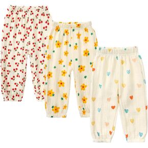 MYGBCPJS Baby Boys Girls Cotton Linen Trousers Kids Casual Ankle Pants Loose Long Bloomers in Kuwait