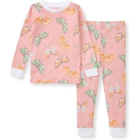 Burt's Bees Baby Baby Girls' Pajamas, Tee and Pant 2-Piece Pj Set, 100% Organic Cotton, Mountain Floral