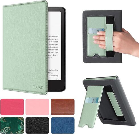 CoBak Stand Case for 7" Kindle Paperwhite 12th Gen 2024 and Kindle Colorsoft with Hand Strap - Compatible with iPhone MagSafe, for Samsung/Belkin/Anker Wireless Charging Pads, Durable, Auto Sleep Wake in Kuwait