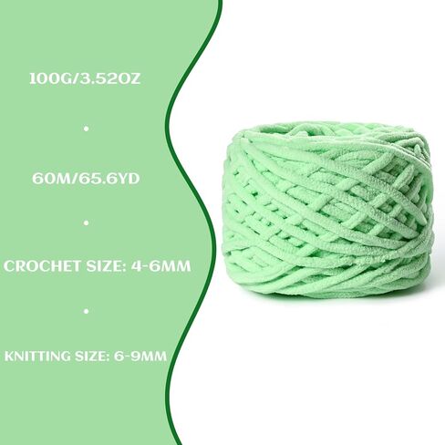 Fluffy Chenille Chunky Yarn for Crocheting 100g(65.6yd) - Baby Yarn for Crocheting Soft - Velvet Yarn for Crochet Blanket - Amigurumi Crochet Yarn (Light Tan) in Kuwait