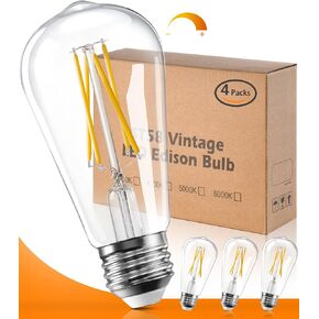 LightRound G16.5 LED Light Bulbs 60 watt, Globe Small Light Bulb, E26 Bulb Daylight 5000K, Led Edison Bulb 6W for Celling Fan, Chandelier, Vanity Light with 90+ CRI, 750LM, Non-Dimmable, 6-Pack
