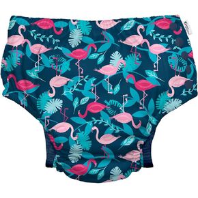 i Play Girls Reusable Absorbent Baby Swim Diapers White Turtle Floral 4T