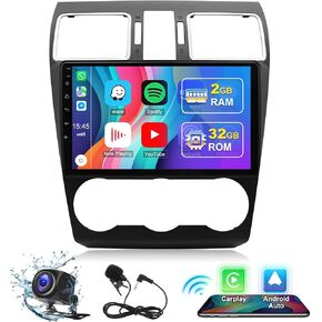 Android 13.0 CarPlay Car Stereo - Double Din Android Auto Car Audio Multimedia Receiver 9 Inch Touch Screen Car Radio with GPS Bluetooth ＆ Backup Camera for Subaru Forester XV WRX 2015-2018