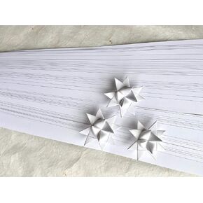 1/2" Bright White Froebel Star Paper Strips