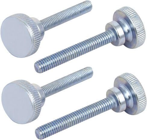 uxcell M8x20mm Flat Knurled Head Fully Threaded Thumb Screws Bolts Fastener 2pcs in Saudi Arabia
