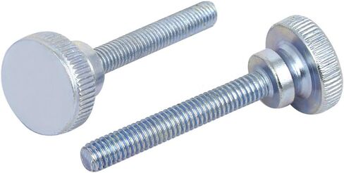 uxcell M8x20mm Flat Knurled Head Fully Threaded Thumb Screws Bolts Fastener 2pcs in Saudi Arabia