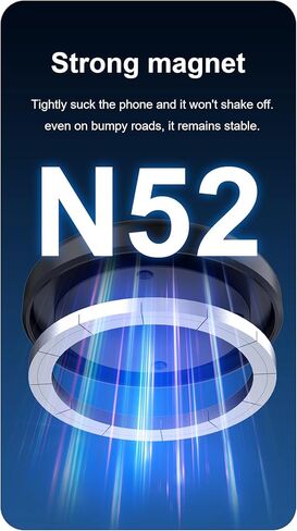 حامل هاتف مغناطيسي للسيارة قابل للدوران 360 درجة من Joyye، حامل هاتف بالشفط المغناطيسي، حامل هاتف سيارة مغناطيسي كهربائي، حامل هاتف محمول للسيارة مغناطيسي لهاتف iPhone Android وجميع الهواتف الذكية in Kuwait