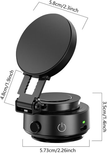 حامل هاتف مغناطيسي للسيارة قابل للدوران 360 درجة من Joyye، حامل هاتف بالشفط المغناطيسي، حامل هاتف سيارة مغناطيسي كهربائي، حامل هاتف محمول للسيارة مغناطيسي لهاتف iPhone Android وجميع الهواتف الذكية in Kuwait