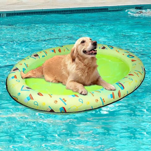 عوامة سباحة للكلاب قابلة للنفخ، بساط عائم للسباحة مقاس 55 × 38 بوصة للكلاب الصغيرة والمتوسطة والكبيرة - يصل وزنها إلى 90 رطلاً in Kuwait