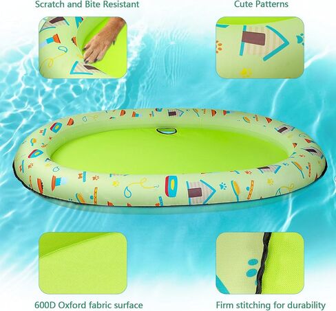 عوامة سباحة للكلاب قابلة للنفخ، بساط عائم للسباحة مقاس 55 × 38 بوصة للكلاب الصغيرة والمتوسطة والكبيرة - يصل وزنها إلى 90 رطلاً in Kuwait