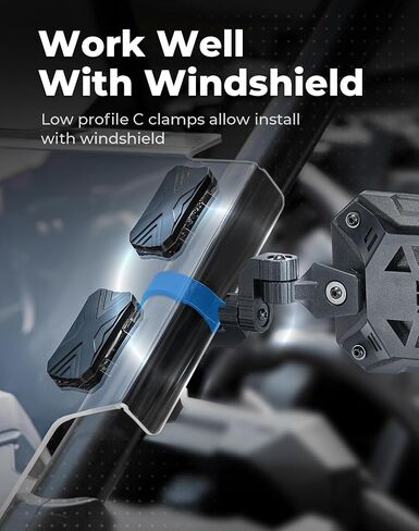 KEMIMOTO UTV Side Mirrors, 2025 New Pattern Aluminum 8" x 5.3" Wide View for 1.65-2 inch Roll bar Compatible with Polaris RZR/Can Am X3/Pioneer/Talon/Teryx/CFMOTO Fit Big UTV No Vibrate & Wobble in Saudi Arabia