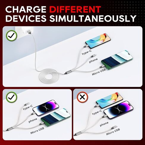 UCEC Micro USB Cable, Dual Micro USB Charging Cable USB to Micro USB Splitter Adapter Android Charger Cord Data Transfer for PS4 Fire Tablet Samsung Galaxy S7 Edge S6 S5 Note LG HTC Moto MP3, 2 Pack in Saudi Arabia