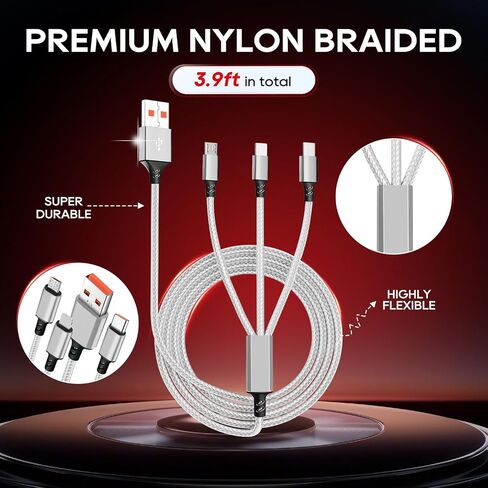 UCEC Micro USB Cable, Dual Micro USB Charging Cable USB to Micro USB Splitter Adapter Android Charger Cord Data Transfer for PS4 Fire Tablet Samsung Galaxy S7 Edge S6 S5 Note LG HTC Moto MP3, 2 Pack in Saudi Arabia