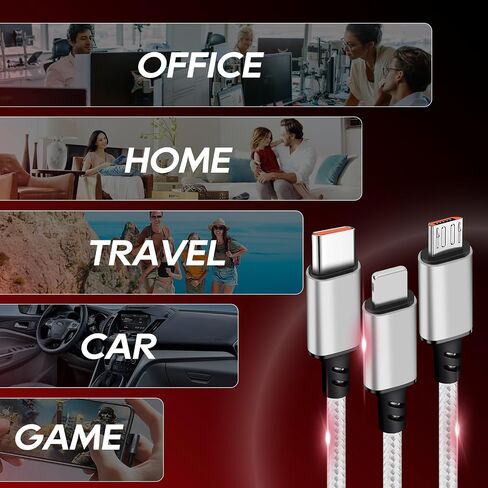UCEC Micro USB Cable, Dual Micro USB Charging Cable USB to Micro USB Splitter Adapter Android Charger Cord Data Transfer for PS4 Fire Tablet Samsung Galaxy S7 Edge S6 S5 Note LG HTC Moto MP3, 2 Pack in Saudi Arabia
