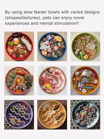 أطباق الكلب المغذية البطيئة، حامل مرتفع، سلالة صغيرة متوسطة الحجم، أكل الكلب البطيء، وعاء تغذية بطيء من السيراميك، وعاء تغذية بطيء للجرو من أجل أكل سريع، وعاء طعام للكلاب (وعاء مرتفع 19-38 أونصة) in Kuwait