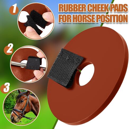 Sumind 4 Pcs Rubber Bit Guards for Horses Black Bit Cheek Guards with Hook and Loop Fastener Soft Flexible Horse Bits Guard for Protecting Horse Mouth and Lips from Chafing and Pinching in Saudi Arabia