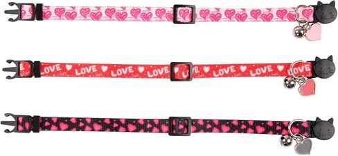 3 Pack Cat Collar with Bell Pendant Breakaway Adjustable Accessory for Cats Kitten Kitty in Kuwait