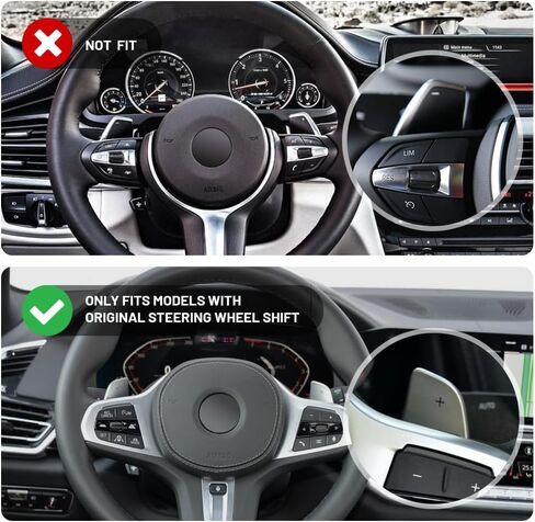 Newsmarts Carbon Fiber Black Steering Wheel Paddle Shifter Extension, ABS Plastic Steering Wheel Shift Blade for BMW X3 G01 / M5 F90 18-21, X4 G02 / X5 G05 / X7 G07 19-21, X6 G06 20-21. in Saudi Arabia