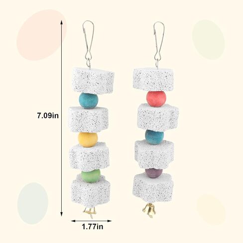 Hypeety Bird Parrot Calcium Teeth Mouth Molar Grinding Stone Hamster Grinding Stone Chew Toy Perch Jumping Stand for Parrot Budgies Chinchilla Squirrel Hamster Cage Stand Platform in Saudi Arabia