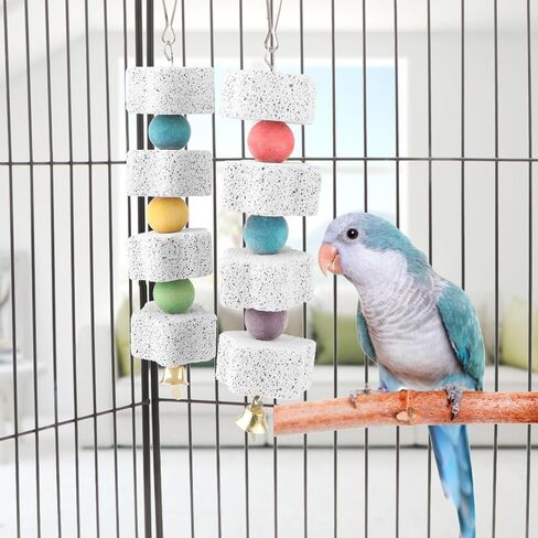Hypeety Bird Parrot Calcium Teeth Mouth Molar Grinding Stone Hamster Grinding Stone Chew Toy Perch Jumping Stand for Parrot Budgies Chinchilla Squirrel Hamster Cage Stand Platform in Saudi Arabia
