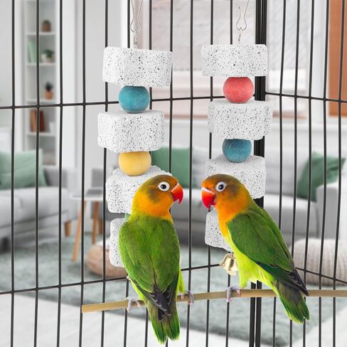 Hypeety Bird Parrot Calcium Teeth Mouth Molar Grinding Stone Hamster Grinding Stone Chew Toy Perch Jumping Stand for Parrot Budgies Chinchilla Squirrel Hamster Cage Stand Platform in Saudi Arabia